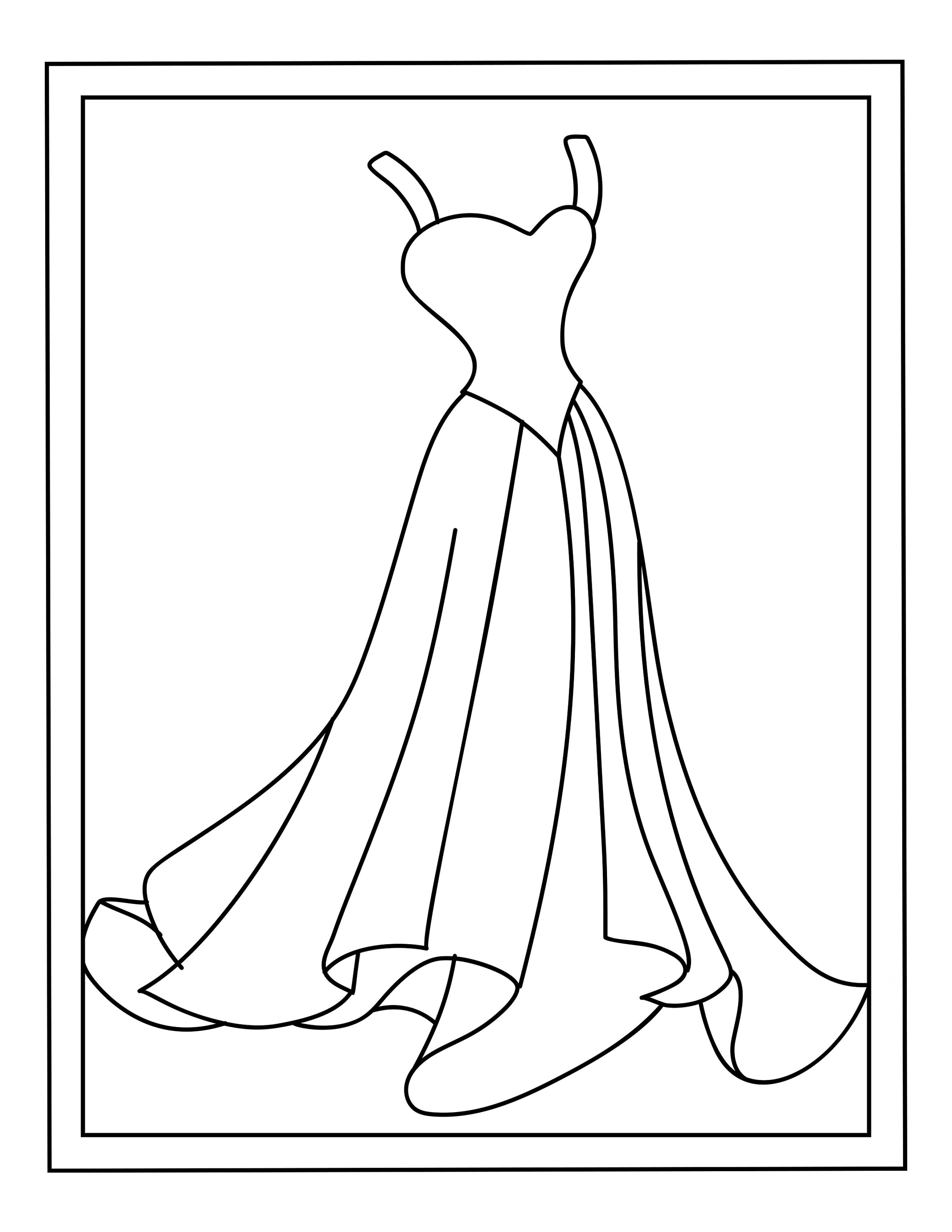 16 Printable Dress Coloring Pages - Etsy