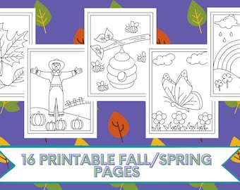 16 Printable Fall/Spring Coloring Pages