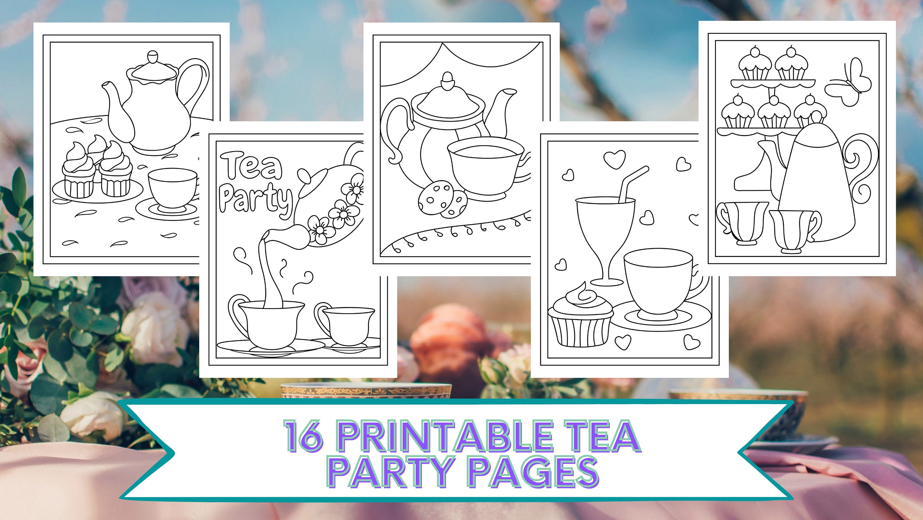 Tea Party Craft Printable - Etsy