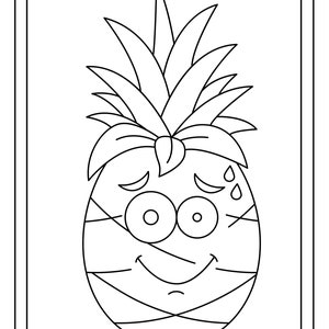 16 Printable Cute Pineapple Coloring Pages image 3