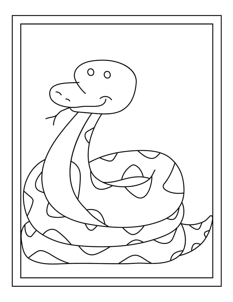 16 Printable Snake Coloring Pages Etsy Canada