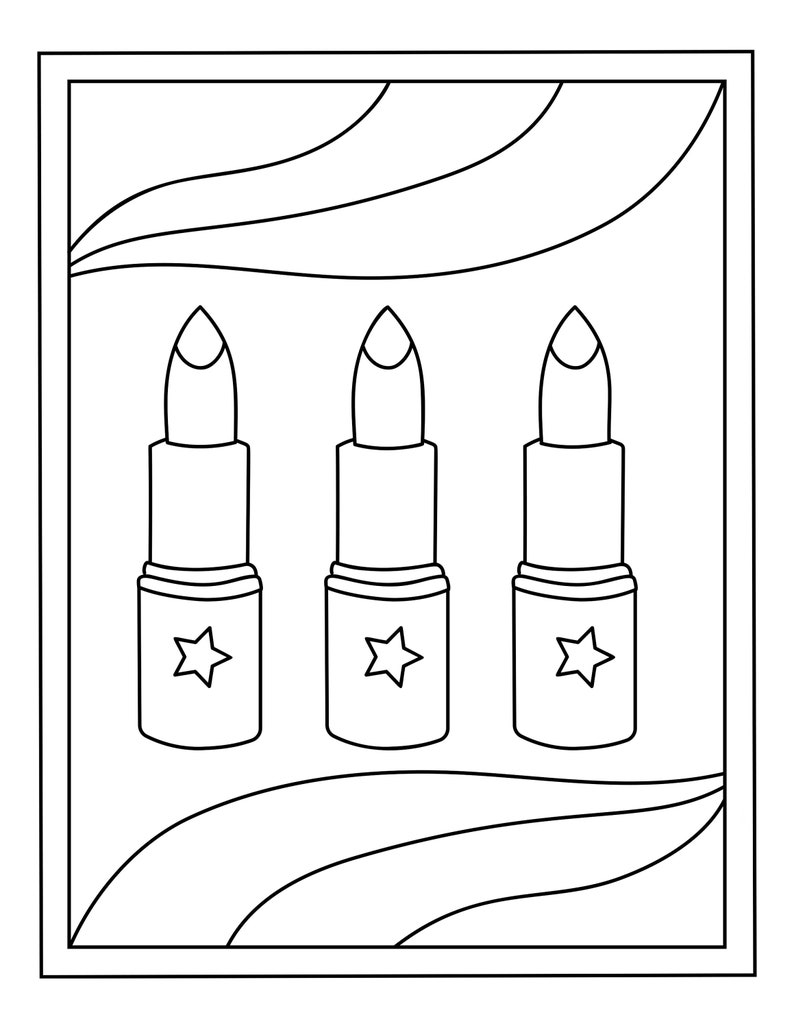 16 Printable Lipstick Coloring Pages Etsy