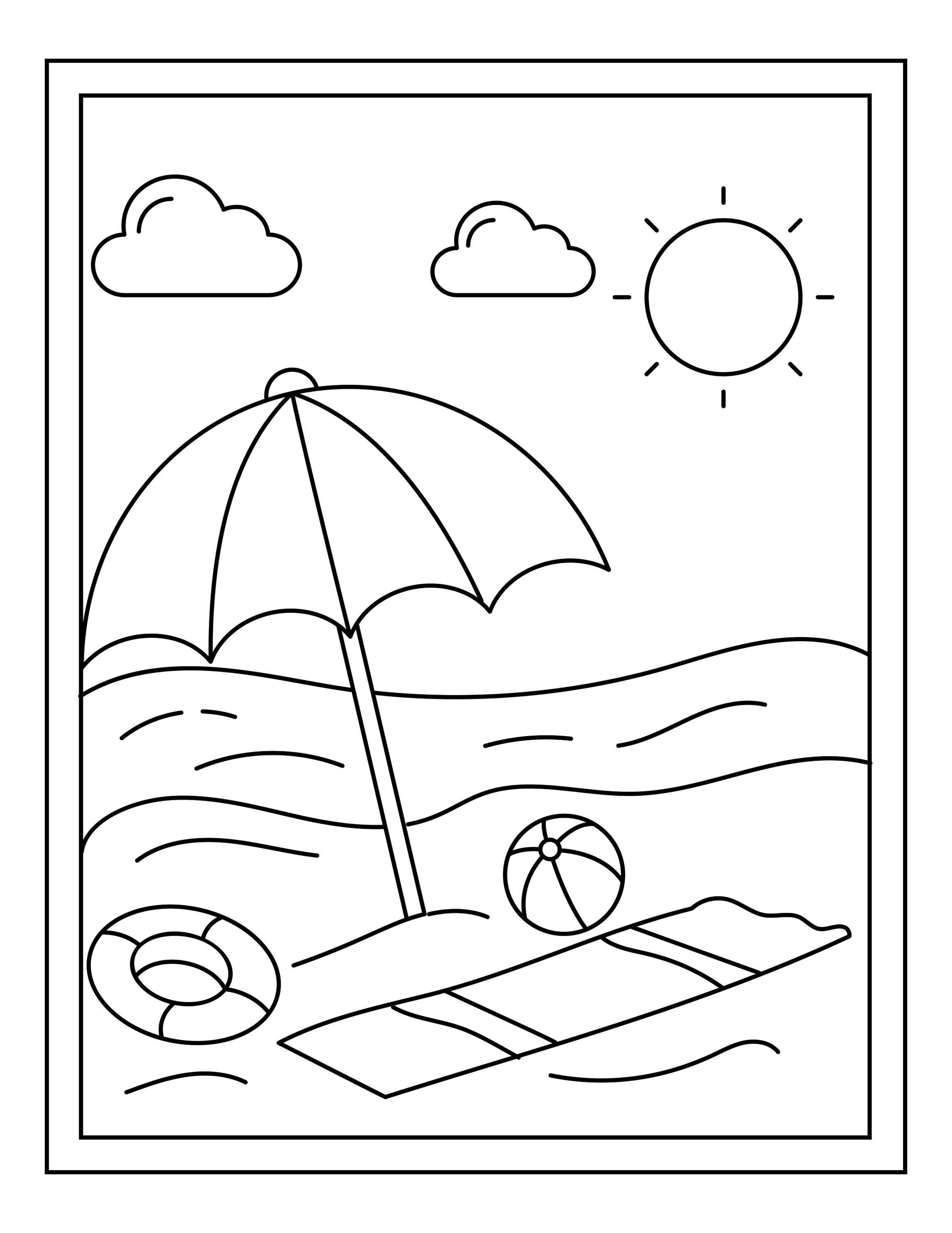 16 Printable People at the Beach Coloring Pages - Etsy