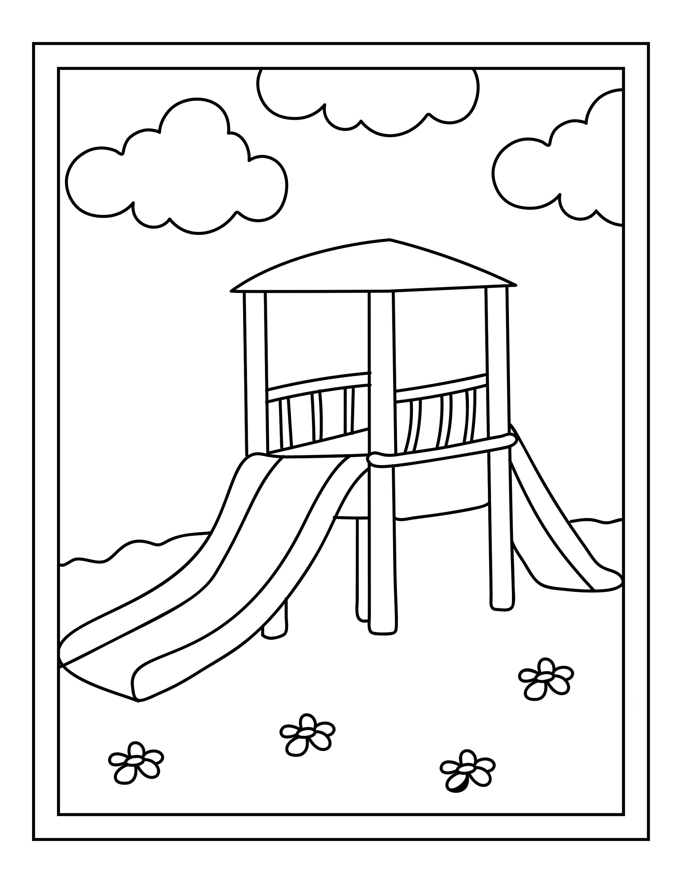 Playground Coloring Pages Printable Printable World Holiday