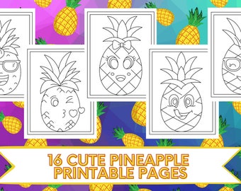 16 Printable Cute Pineapple Coloring Pages