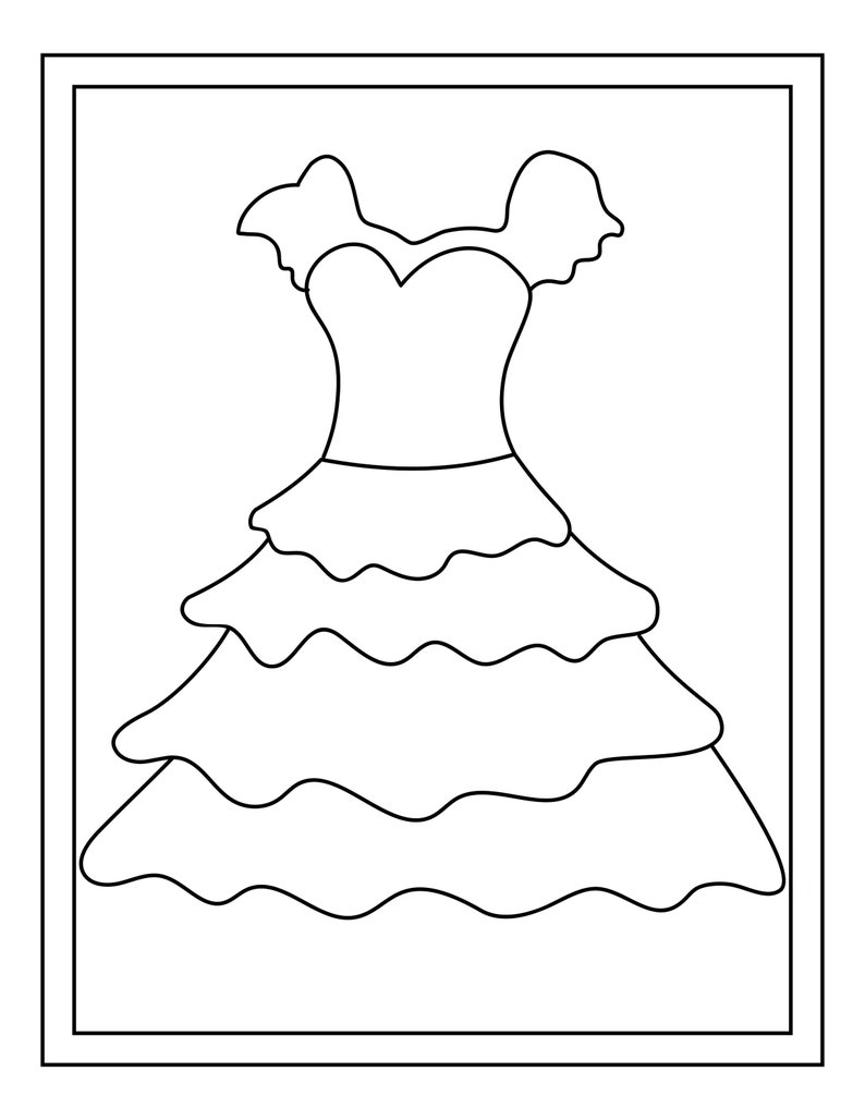 16 Printable Dress Coloring Pages image 2