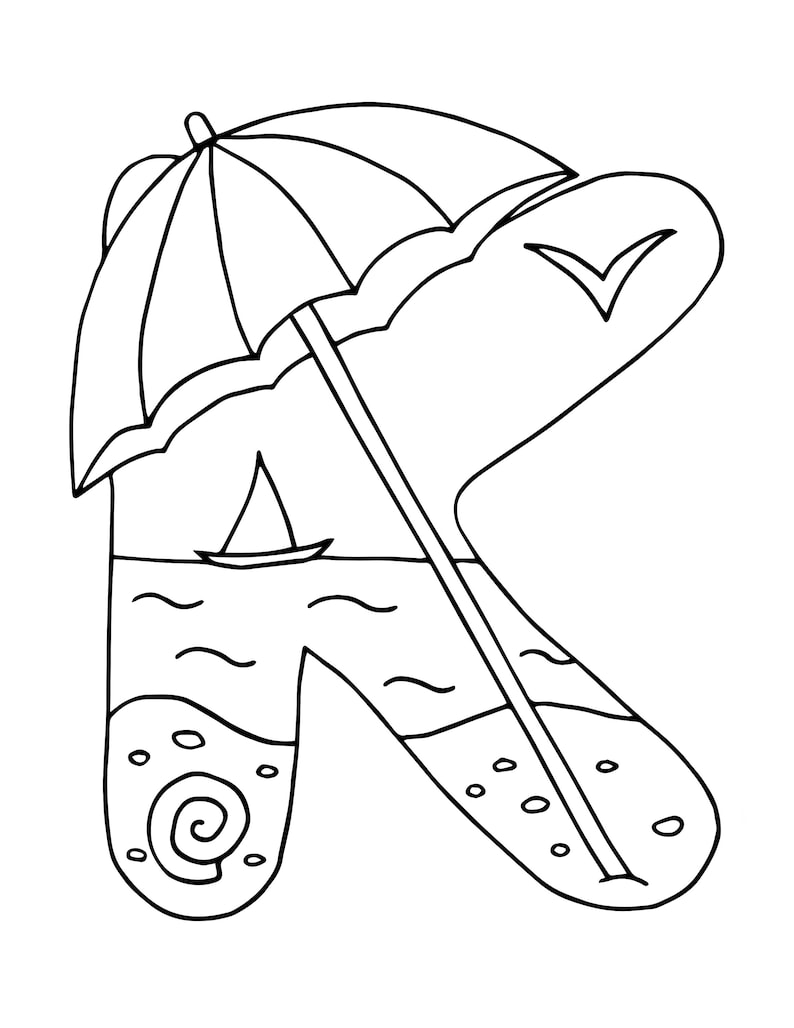 26 Printable Sea Life Alphabets Coloring Pages - Etsy
