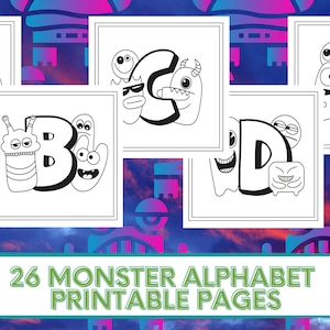 26 Printable Monster Alphabets Coloring Pages