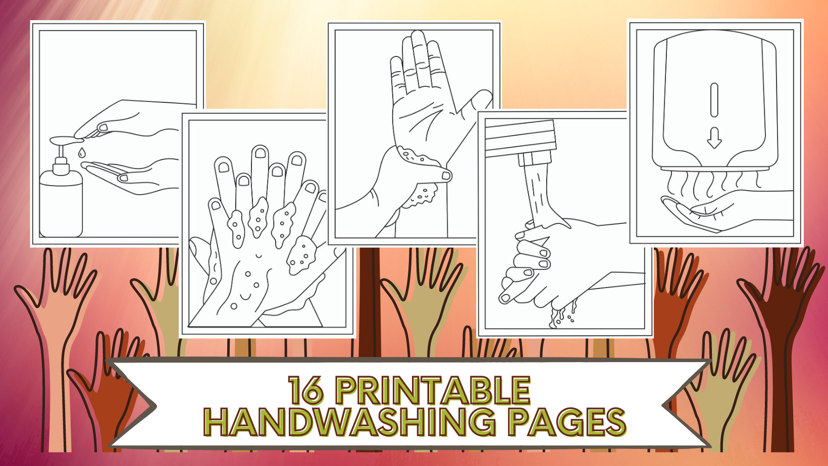 16 Printable Handwashing Coloring Pages - Etsy
