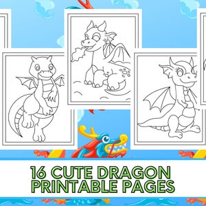 16 Printable Cute Dragon Coloring Pages