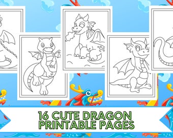 16 Printable Cute Dragon Coloring Pages