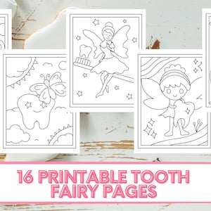 16 Printable Tooth Fairy Coloring Pages - Etsy