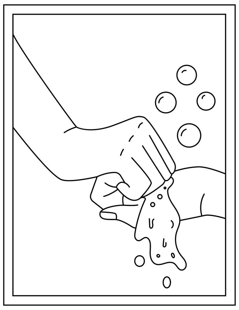 16 Printable Handwashing Coloring Pages - Etsy