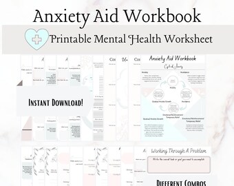 Libro de trabajo sobre ayuda para la ansiedad, en profundidad (cuaderno de trabajo de salud mental)