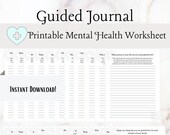 Guided Gratitude Journal (Mental Health Printable Monthly Journal/31 Days)