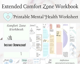 Personal Growth Workbook,  Breaking Comfort Zone, Extended, (Mental Health Printable Workbook)