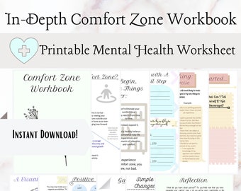 Personal Growth Workbook,  Breaking Comfort Zone, In-Depth, (Mental Health Printable Workbook)