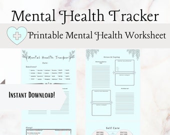 Mental Health Tracker daily Wellness Check | Etsy