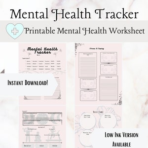 Mental Health Tracker daily Wellness Check (Instant Download) - Etsy