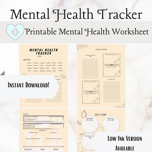 Mental Health Tracker daily Wellness Check - Etsy