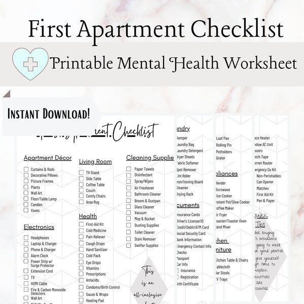 First Apartment Checklist (Extensive)