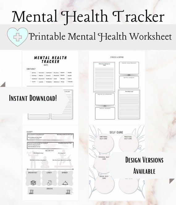 Mental Health Tracker Daily Wellness Check | Etsy