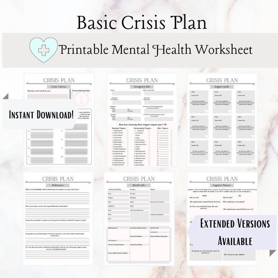 Crisis Plan Basic Mental Health Crisis Planner Etsy UK Crisis Plan Basic Mental Health Crisis Planner Etsy UK
