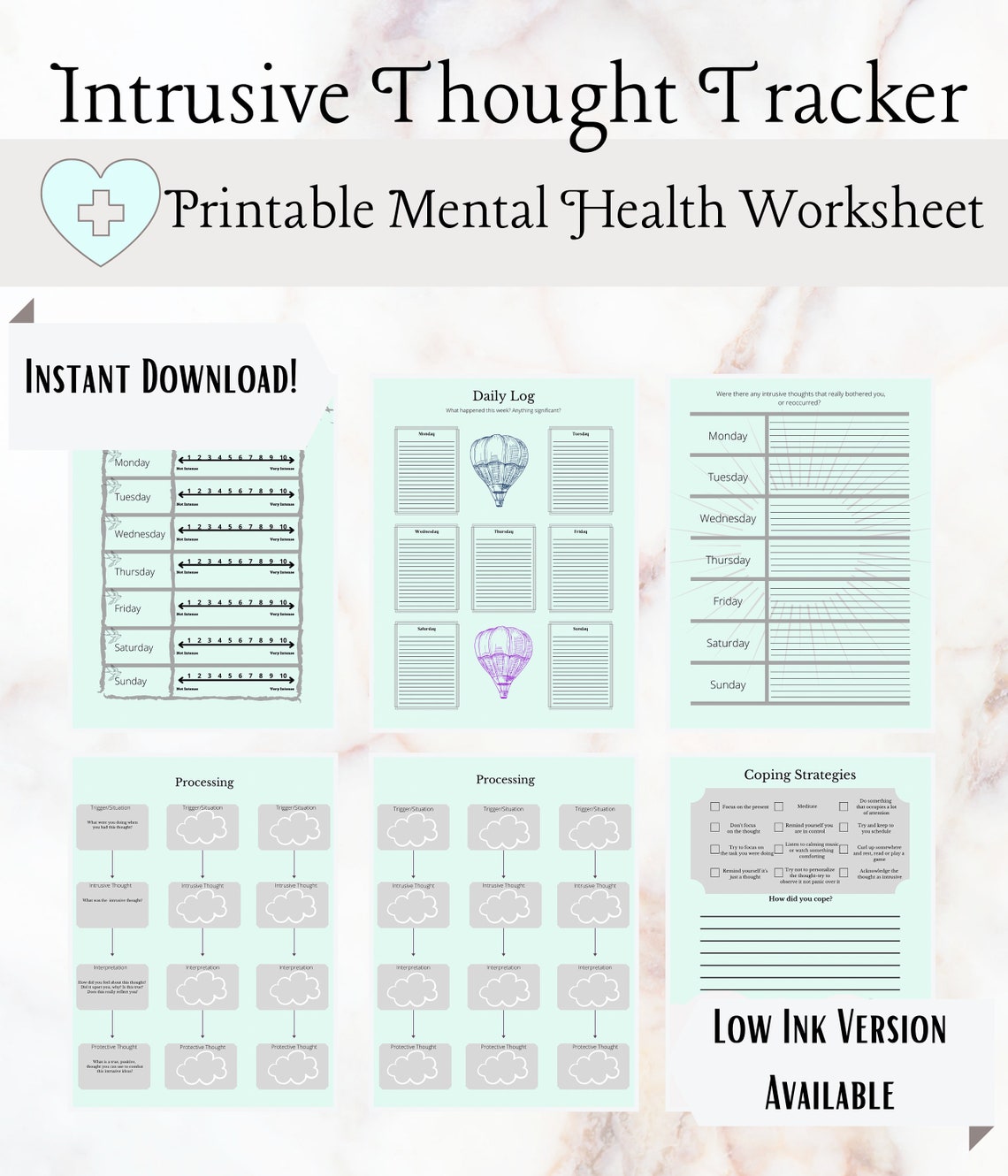 Intrusive Thought Tracker mental Health - Etsy