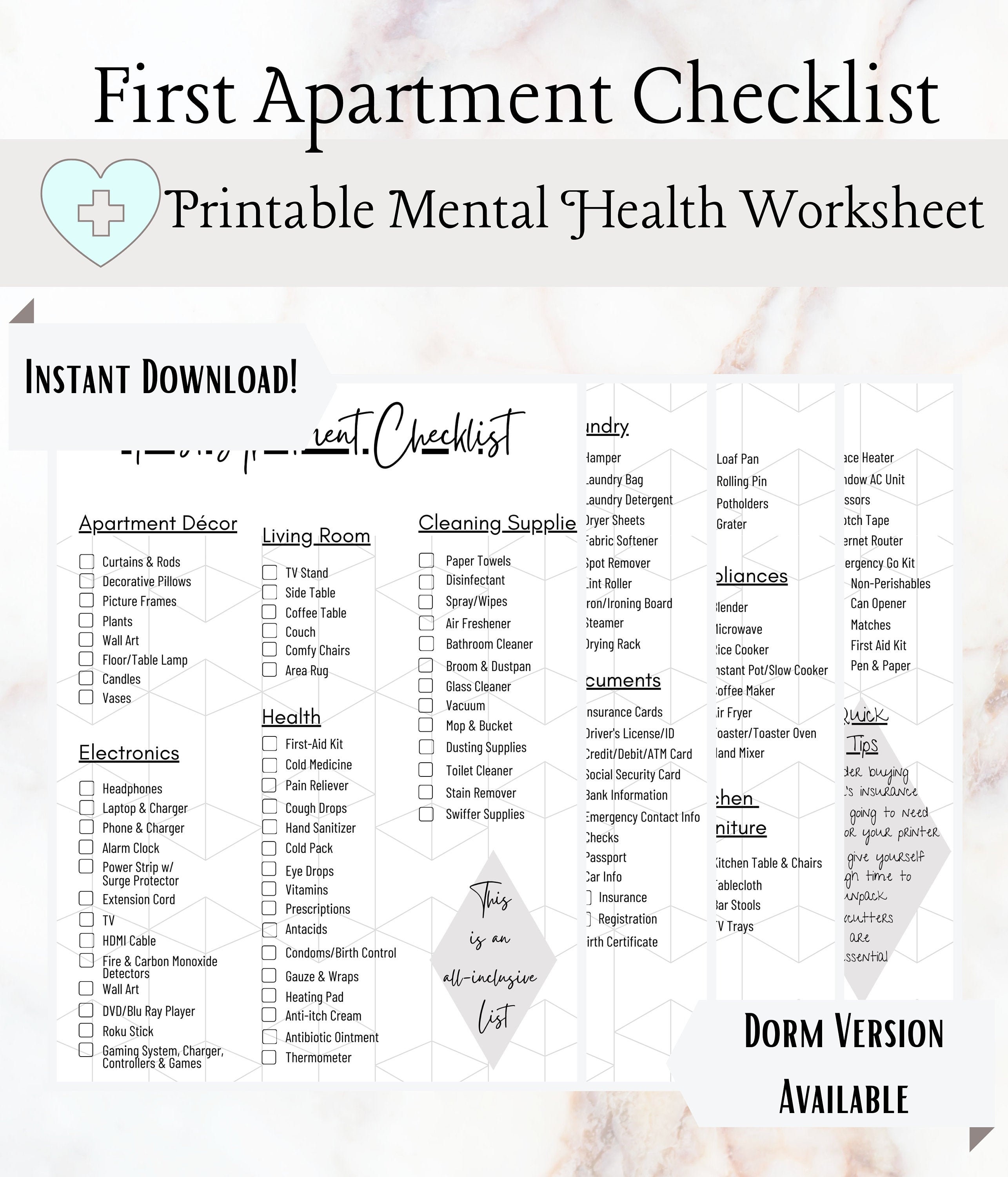 Apartment Kitchen Checklist