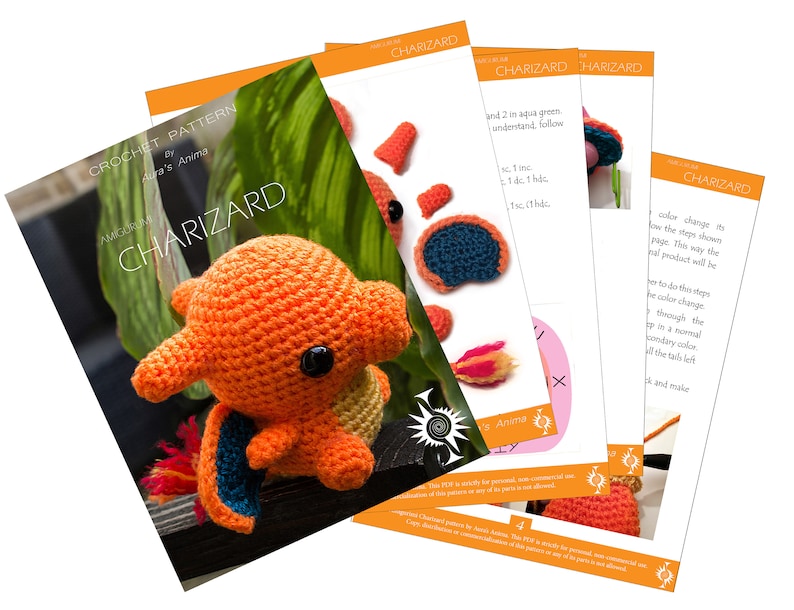 Amigurumi Charizard Crochet PATTERN image 2