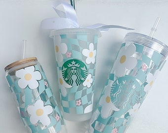 Retro Flowers - spring collection (glass, cold cup, double wall) 20oz 24 oz