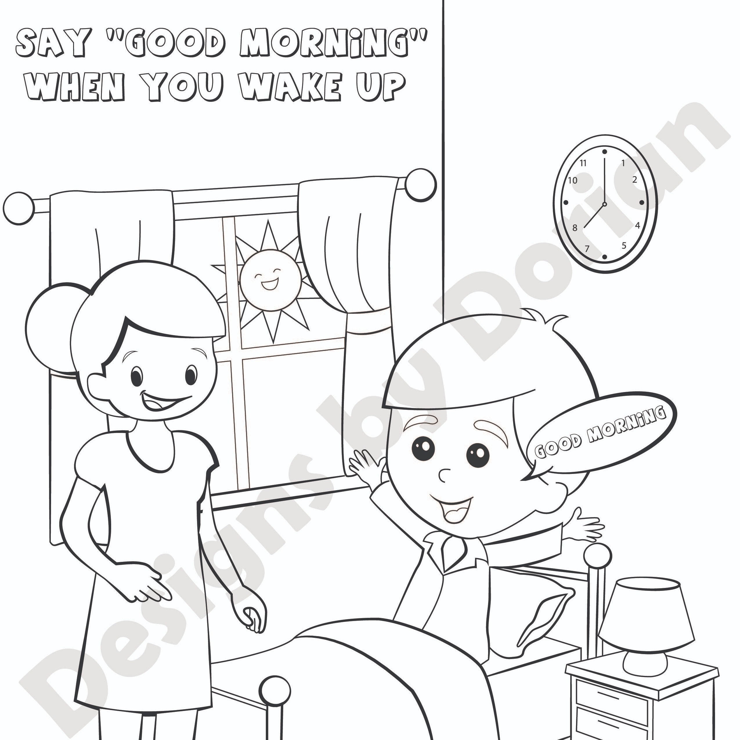 813 Simple Free Good Manners Coloring Pages for Kindergarten