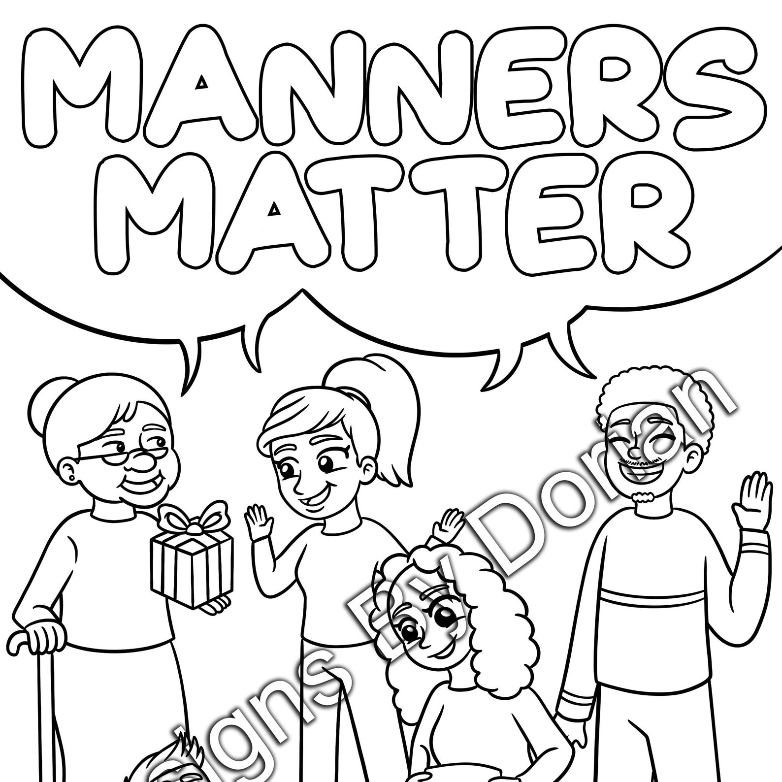 Manners Coloring Sheets For Kids Coloring Pages