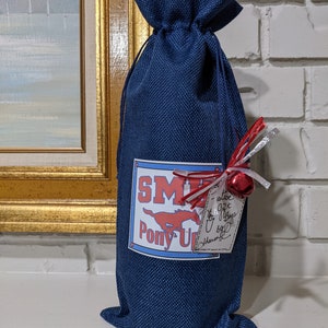 SMU Pony Up Festive Gift Bag for Wine, Spirits, Baked Goods, Creative Giving