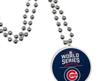 Chicago Cubs World Series 2016 medaillon kralen mardi gras-stijl