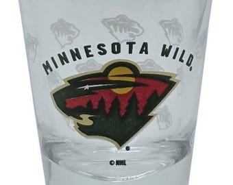 Minnesota Wild NHL Satin Etch Shot Glass 2oz - Full 360 Wrap Design