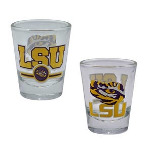 Boelter Brands Licensed NCAA Letterman 2oz Shot Glass (Louisiana State Tigers)
