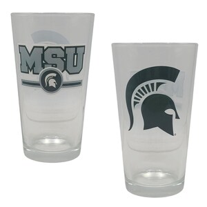 Boelter Brands Licensed NCAA Letterman 16oz Pint Glass (Michigan State Spartans)