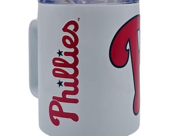 Taza de acero inoxidable de 15 oz con doble pared aislante de los Philadelphia Phillies