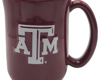Large 15oz Sculpted Cafe Mug with Raised Logo and Inner Color (Texas A&M Aggies)