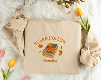 Stars Hollow-sweater met geborduurde ronde hals in Connecticut