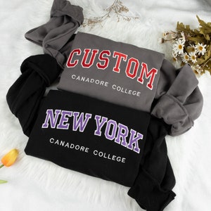 Custom Embroidered Sweatshirt | Embroidered Filled Varsity Sweatshirt | Embroidered University T-shirt | Crewneck Sweatshirt T- shirt