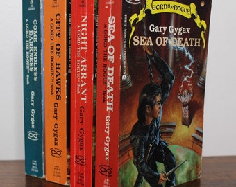Gord the Rogue Book Set by Gary Gygax - Sea of Death, Night Arrant, City of Hawkes, Come Endless Darkness - All 1st Ed. / 1st Prints, 1987