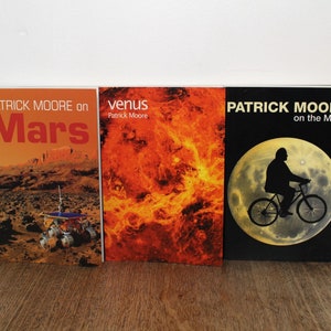 Patrick Moore on Mars, Venus and the Moon - Cosmology Paperback Book Set, Printed 1999, 2002 & 2006 - Excellent Quality