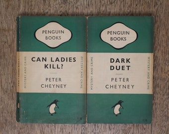 Vintage Peter Cheyney Novels x2: Can Ladies Kill? & Dark Duet - 1949 Penguin Paperbacks (720, 722) - Mid Century Crime / Mystery Literature