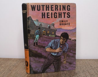 Wuthering Heights par Emily Bronte - vintage 1971 Bancroft Classics Book édition cartonnée - littérature anglaise - pochette décorative