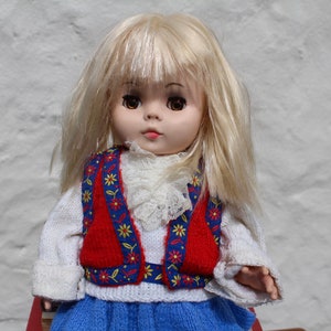 Wilkinson & Gross Cinderella No 1 Doll - Vintage 16&quot; 1950s Female Art Figure - Beautifully Made with Hand Knitted Clothing - Open Close Eyes