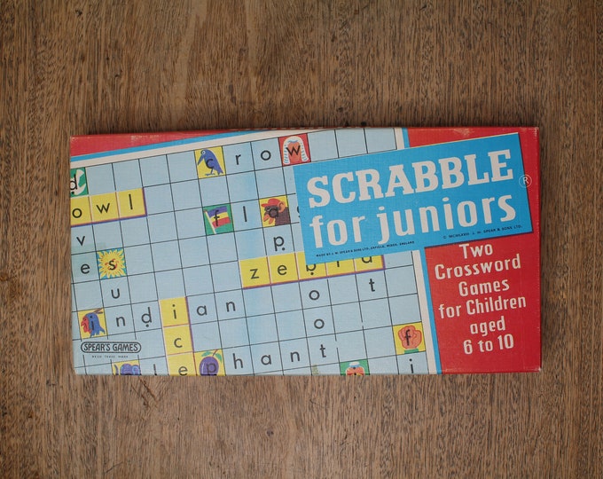 1973 Scrabble For Juniors Board Game Complete with Rules, Board Tiles and Pieces - Spear's Games 1031 - Made in England