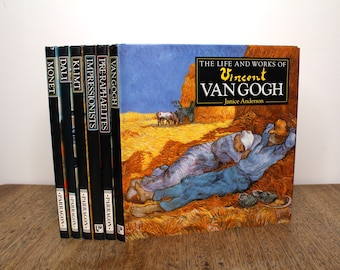 Vintage Set of Coffee Table Art Books x6 - Van Gogh, Monet, Klimt, Dali, Impressionists, Pre-Raphaelites - Parragon Books, 1994