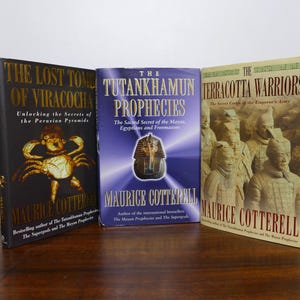 Maurice Cotterell Hardback First Editions x3 - Lost Tomb of Viracocha, Tutankhamun Prophecies, Terracotta Warriors - Alternative History